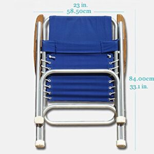 FORMA MARINE Boat Chairs High Back Black Deck Folding Marine Aluminum Teak Furniture Set of 2 M150BL