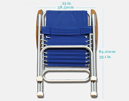 FORMA MARINE Boat Chairs High Back Black Deck Folding Marine Aluminum Teak Furniture Set of 2 M150BL