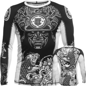 Hardcore Training Men's Rash Guard Compression Long Sleeve Jiu Jitsu, MMA No-Gi, Tight BJJ Grappling Base Layer Combat