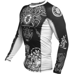 Hardcore Training Men's Rash Guard Compression Long Sleeve Jiu Jitsu, MMA No-Gi, Tight BJJ Grappling Base Layer Combat