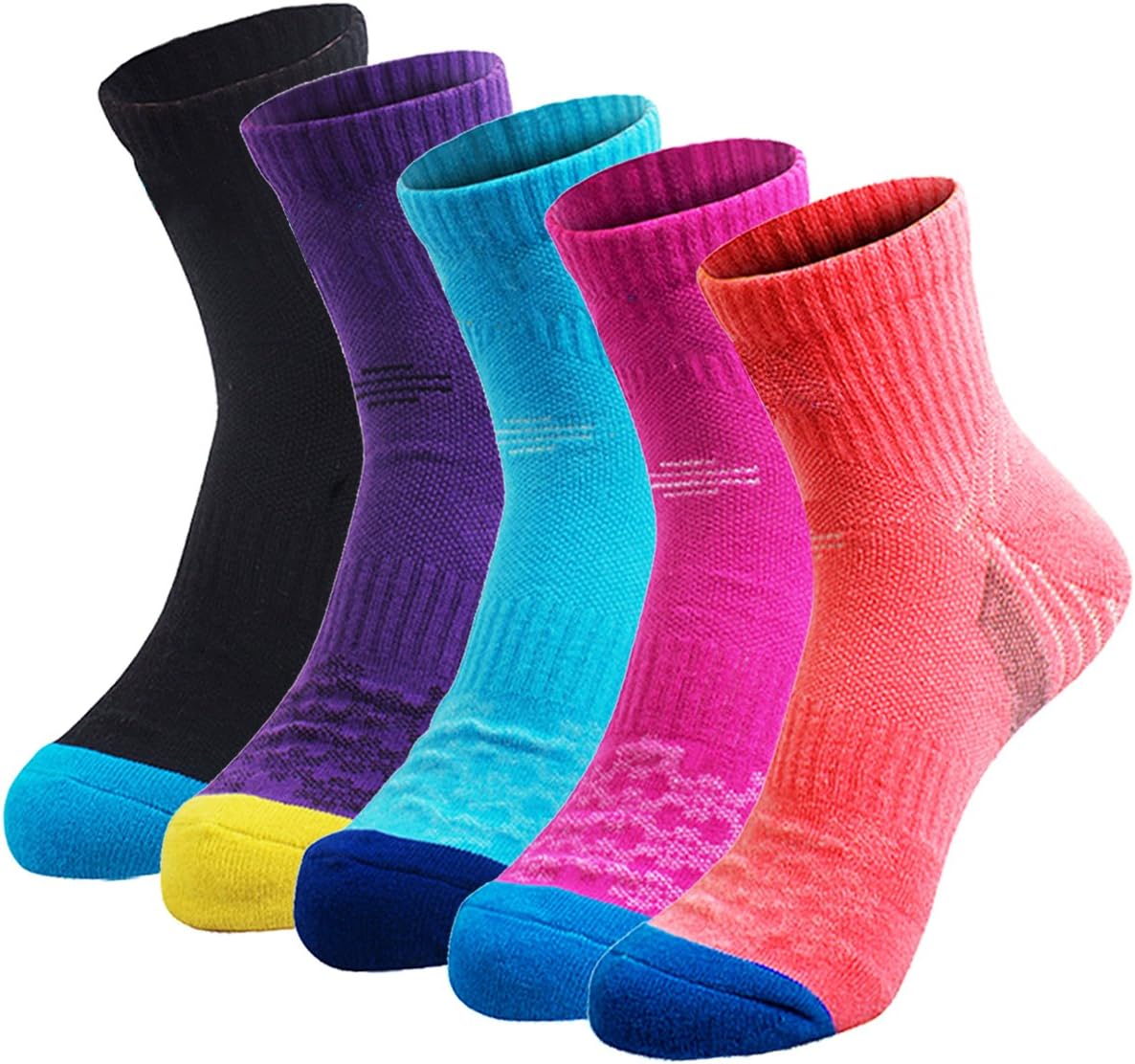 Veatree 5 Pairs Women Cushioned Moisture Wicking Socks for Hiking Trekking Running Camping Outdoor