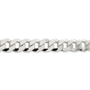 925 Sterling Silver 14mm Beveled Curb Chain Necklace, Bracelet or Anklet