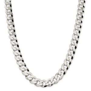 925 Sterling Silver 14mm Beveled Curb Chain Necklace, Bracelet or Anklet