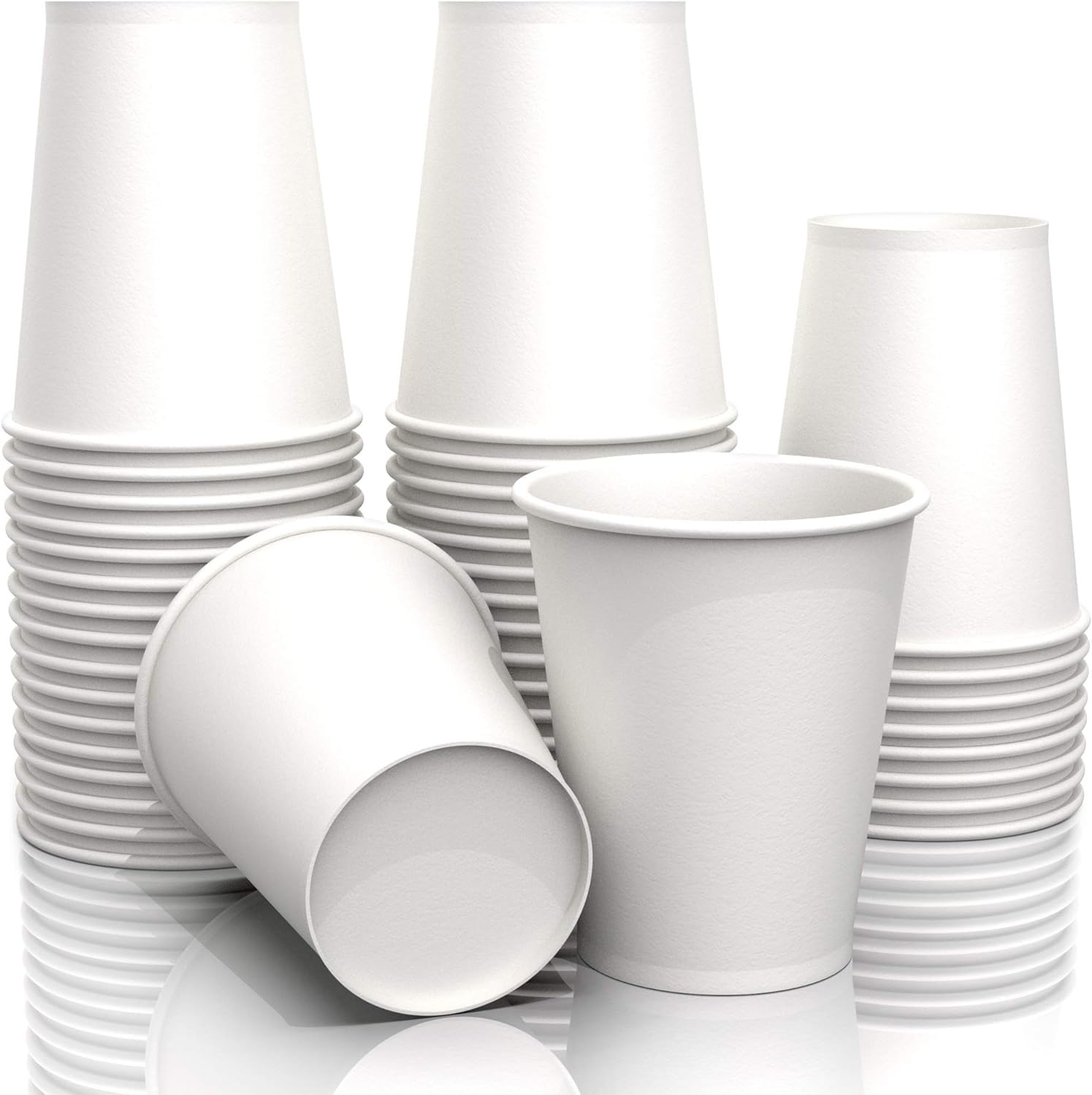 LEGLO 50Pcs Disposable Coffee Cups Reusable - 9 Oz Paper Cups for Drinking Disposable Cups Hot Beverage Cups - Tea Cups Party Paper Cups for Wedding Reception