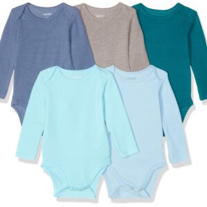 Hanes Unisex-Baby Hanes Baby Long Sleeve Bodysuit, Ultimate Flexy Bodysuits Boys & Girls, 5-Pack