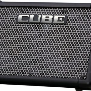 Roland Cube Street EX 4-Channel 50-Watt Battery-Powered Amplifier Bundle with Roland CB-CS2 Carrying Case, Microphone, Instrument Cable, Batteries, and Austin Bazaar Polishing Cloth