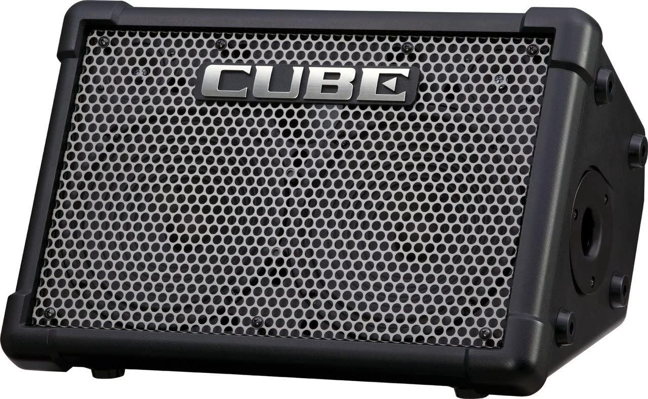 Roland Cube Street EX 4-Channel 50-Watt Battery-Powered Amplifier Bundle with Roland CB-CS2 Carrying Case, Microphone, Instrument Cable, Batteries, and Austin Bazaar Polishing Cloth