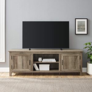 Walker Edison Ashbury Coastal Style Grooved Door TV Stand for TVs up to 80 Inches, 70 Inch, Grey Wash