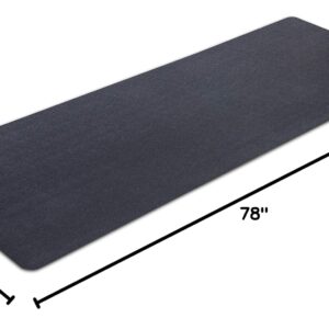 Exercise Equipment Mat for Under Treadmill, Stationary Bike, Rowing Machine, Elliptical, Fitness Equipment, Home Gym Floor Protection, 30" x 78", Black