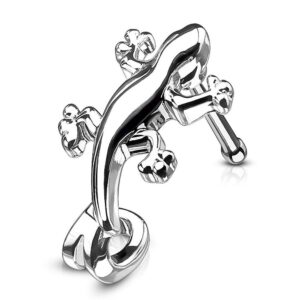 Covet Jewelry Gecko Nose Crawler 316L Surgical Steel Nose Bone Stud Ring