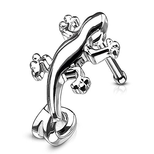 Covet Jewelry Gecko Nose Crawler 316L Surgical Steel Nose Bone Stud Ring