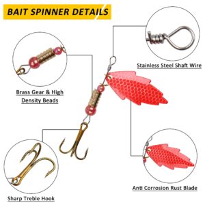 Fishing Lures Kit Rooster Bait Tail Lures Spinner Baits Trout Lures Spoon Lures Hard Metal Bait Crankbaits Spinner Lures Fishing Lures for Pike Bass Trout Salmon Crappie Walleye Fishing