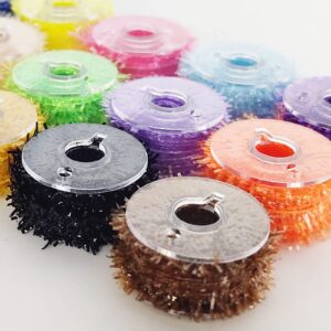 Fly tying Tinsel Chenille Line Crystal Flash Line Crystal Flash Realistic Chenille Fly Tying Materials for for Streamer & Nymph Flies