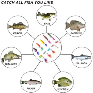 Fishing Lures Kit Rooster Bait Tail Lures Spinner Baits Trout Lures Spoon Lures Hard Metal Bait Crankbaits Spinner Lures Fishing Lures for Pike Bass Trout Salmon Crappie Walleye Fishing