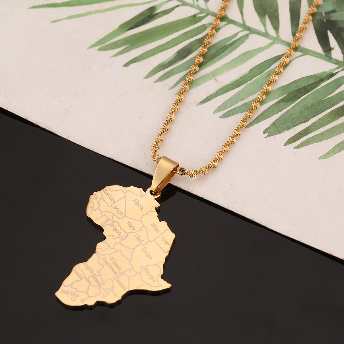 Africa Map Flag Pendant Chain African Maps Jewelry With Country Flags