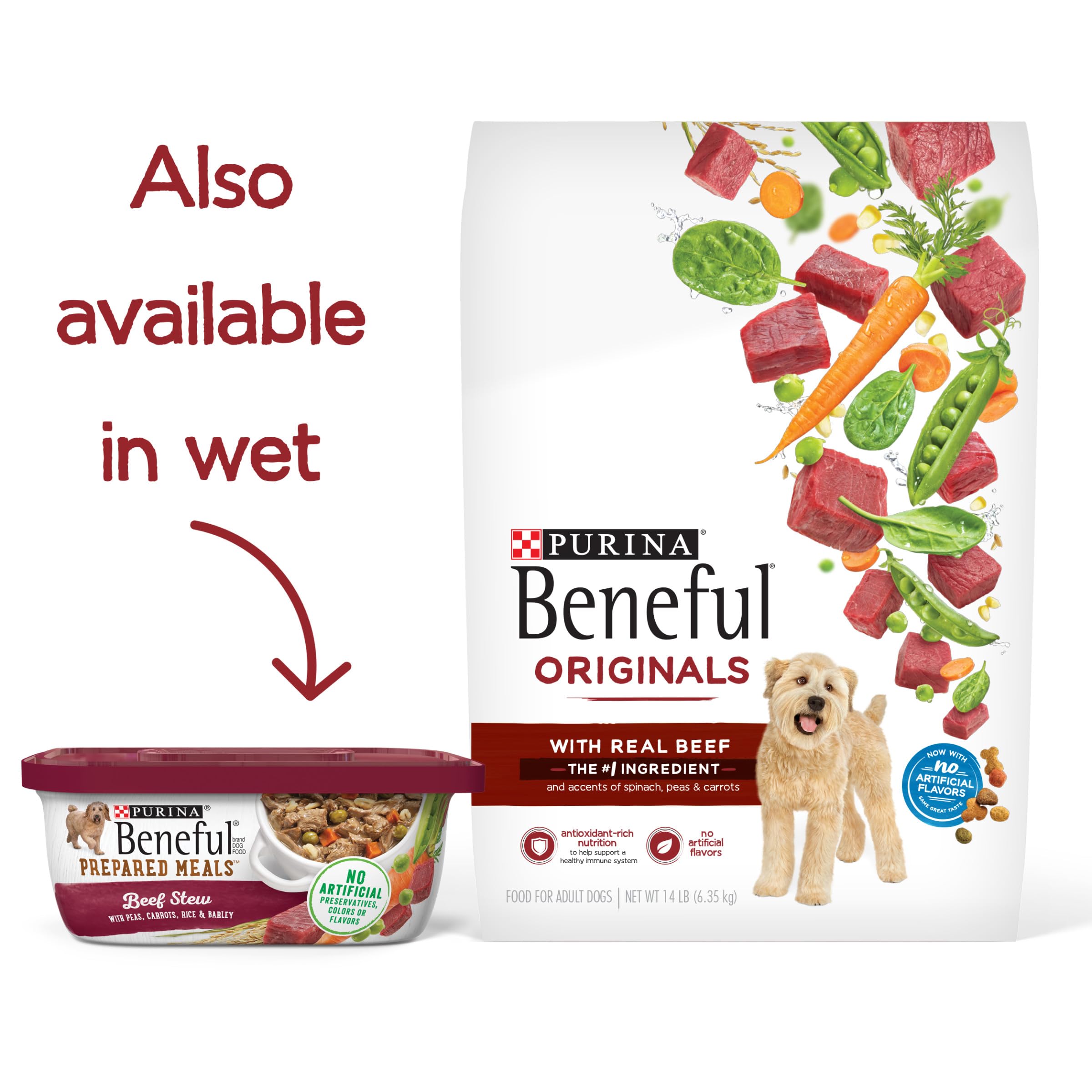 Purina Beneful Originals With Farm-Raised Beef, With Real Meat Dog Food - (Pack of 4) 3.5 lb. Bags