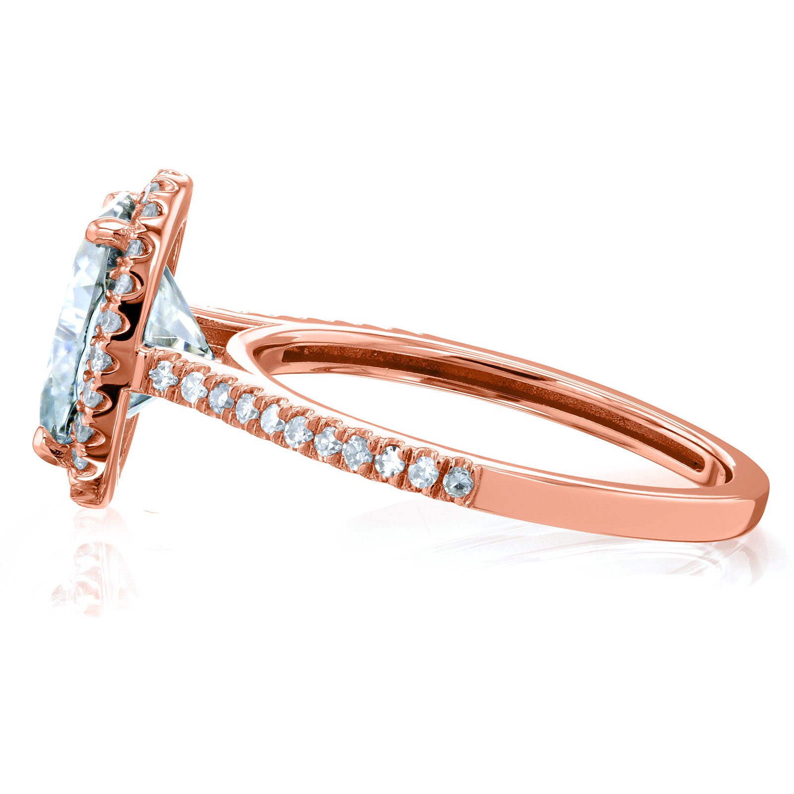 Kobelli Oval Moissanite Halo Engagement Ring 2 1/4 CTW 14k Rose Gold