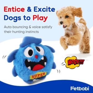 Petbobi Upgrade Dog Toys Interactive Monster Plush Giggle Ball Shake Squeak Crazy Bouncer Toy Exercise Electronic Toy for Puppy Motorized Entertainment for Pets