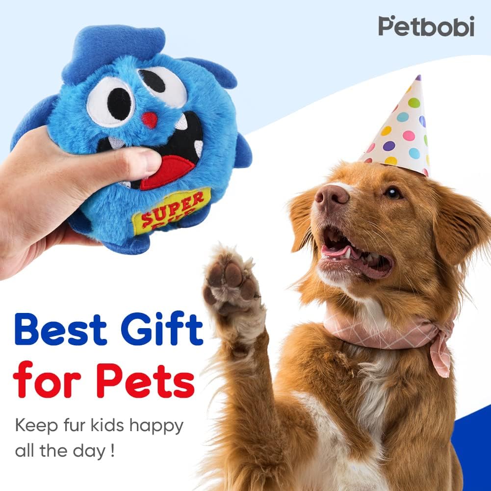 Petbobi Upgrade Dog Toys Interactive Monster Plush Giggle Ball Shake Squeak Crazy Bouncer Toy Exercise Electronic Toy for Puppy Motorized Entertainment for Pets