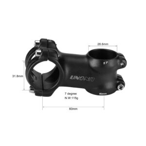 FOMTOR 31.8 Stem 60mm 70mm 80mm 90mm 7 Degree Light Weight Bike Handlebar Stem MTB Stem Suitable for Mountain Bike Road Bike BMX MTB