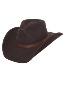 men's outback wool cowboy hat dakota brown shapeable western felt by silver canyon, brown, medium