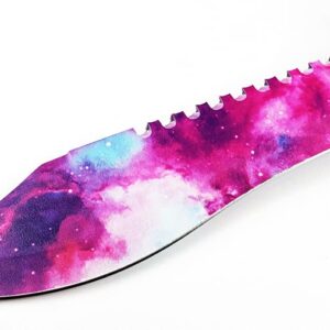 Falcon 12" Tactical Fixed Blade Outdoor Machete, Pattern Fixed Blade. Camping Knife. For Outdoor Camping and Hunting -Cut Branches, Ropes (Galaxy Purple)