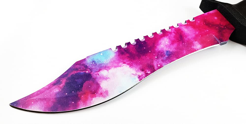 Falcon 12" Tactical Fixed Blade Outdoor Machete, Pattern Fixed Blade. Camping Knife. For Outdoor Camping and Hunting -Cut Branches, Ropes (Galaxy Purple)