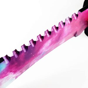 Falcon 12" Tactical Fixed Blade Outdoor Machete, Pattern Fixed Blade. Camping Knife. For Outdoor Camping and Hunting -Cut Branches, Ropes (Galaxy Purple)