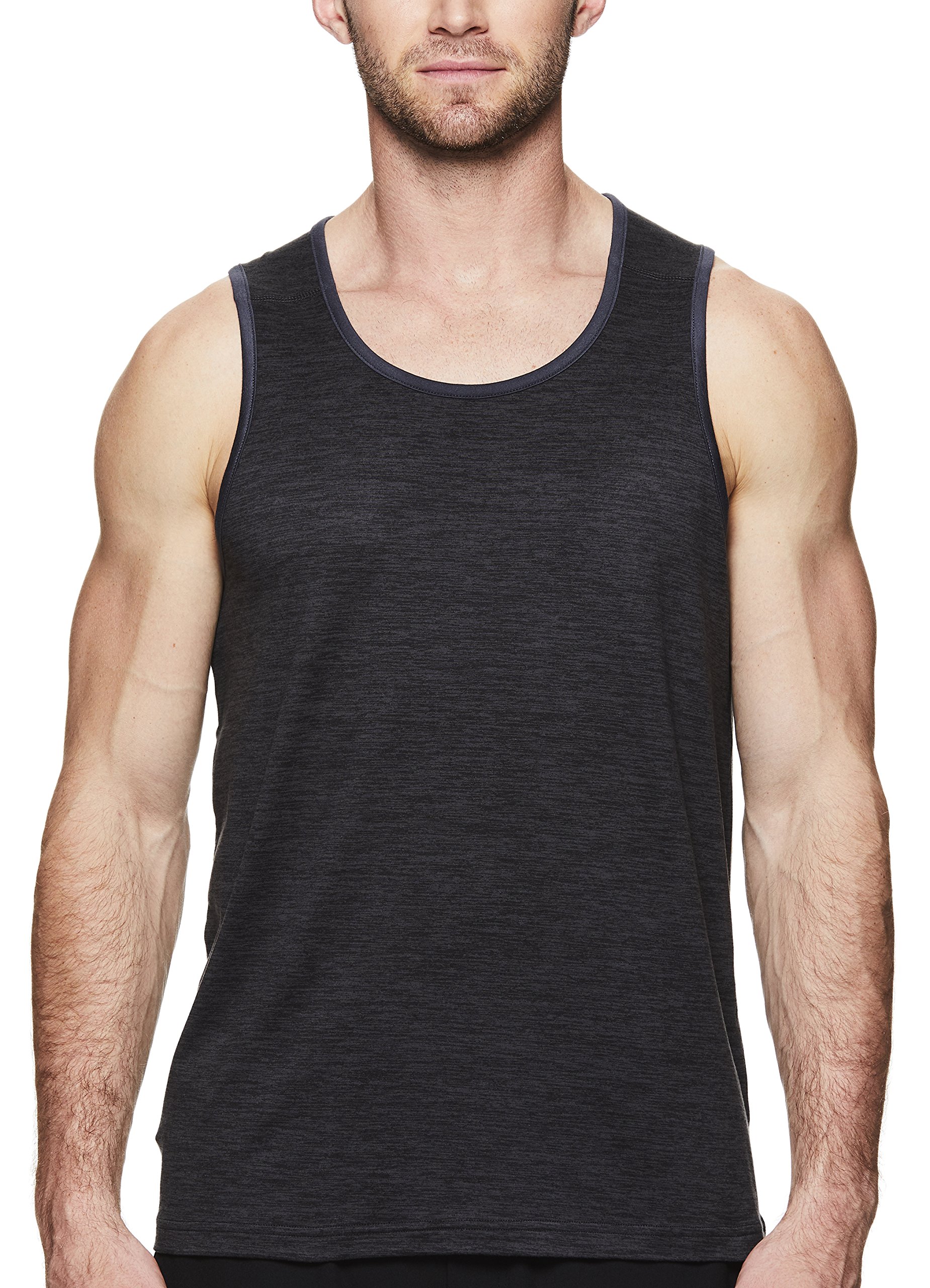 Gaiam Men's Everyday Basic Muscle Tank Top - Sleeveless Yoga & Workout Shirt - Black Heather Everyday, Medium