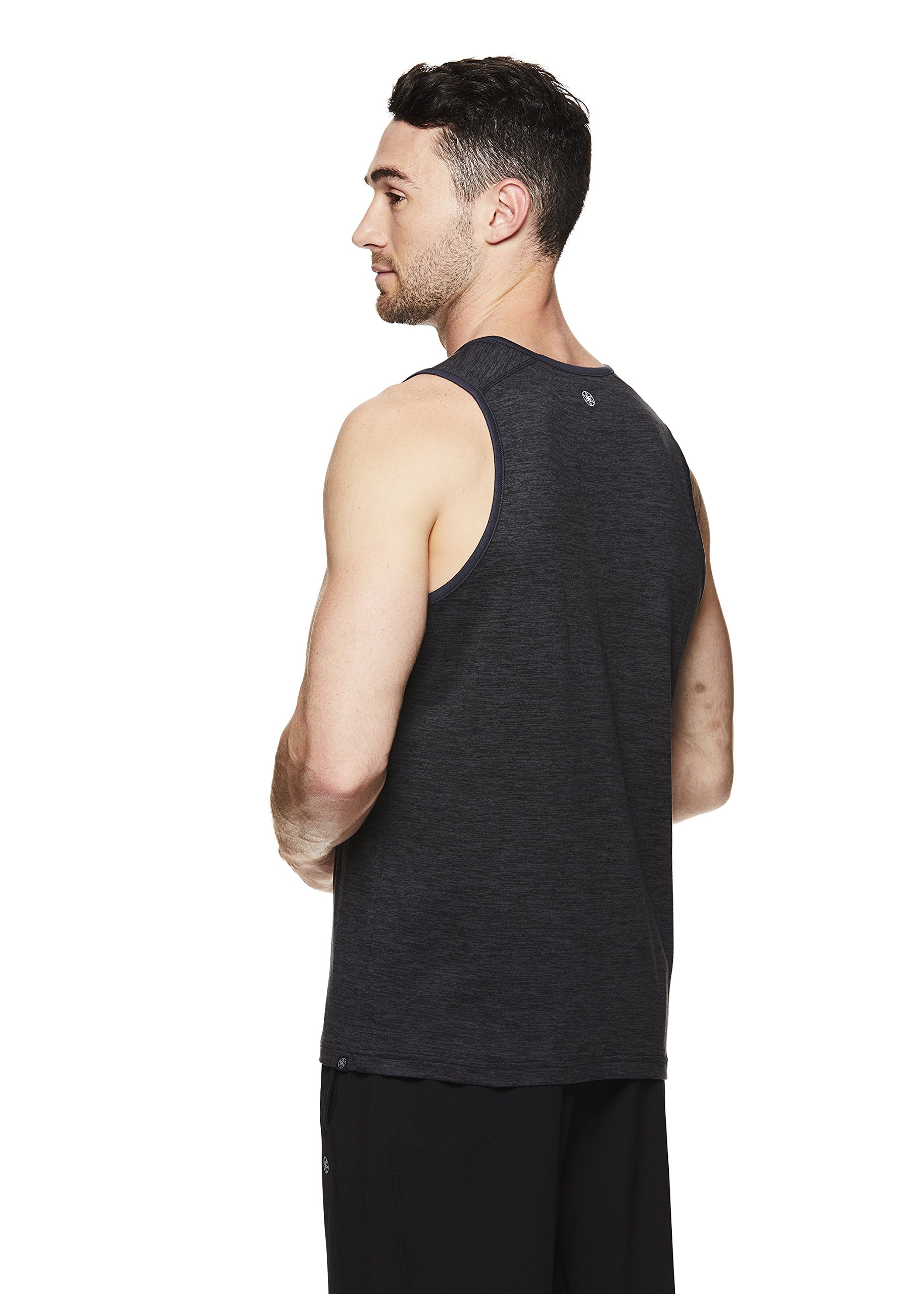 Gaiam Men's Everyday Basic Muscle Tank Top - Sleeveless Yoga & Workout Shirt - Black Heather Everyday, Medium