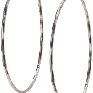 Lucky Brand Silver Hammered Hoop Earrings, One Size