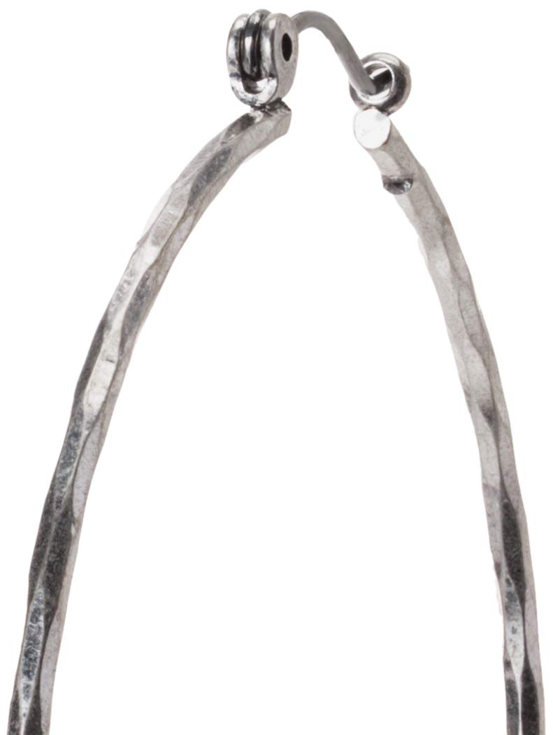 Lucky Brand Silver Hammered Hoop Earrings, One Size