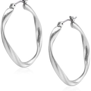 Lucky Brand Twist Hoop Earrings, Silver, One Size