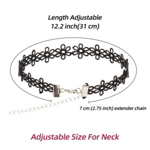 K&Q 56 PCS Choker Necklace, Classic Colorful Gothic Collar Choker Necklace And Black Cute Lace Velvet Choker Necklace Set for Girls and Women