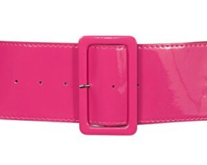 eVogues Women's Wide Patent Leather Fashion Belt Pink - One Size Junior