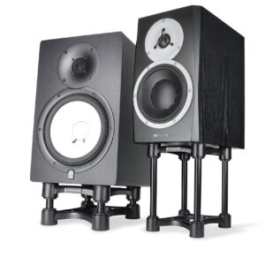 IsoAcoustics Iso-Stand Series Speaker Isolation Stands with Height & Tilt Adjustment: Iso-155 (6.1” x 7.5”) Pair