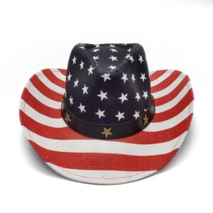 Cowboy Hats, Classic American Flag Summer Sunhat Western Cowboy Hat for Men Boys