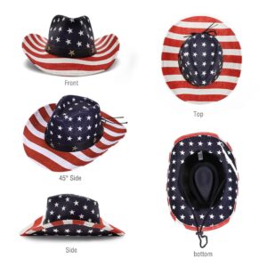 Cowboy Hats, Classic American Flag Summer Sunhat Western Cowboy Hat for Men Boys