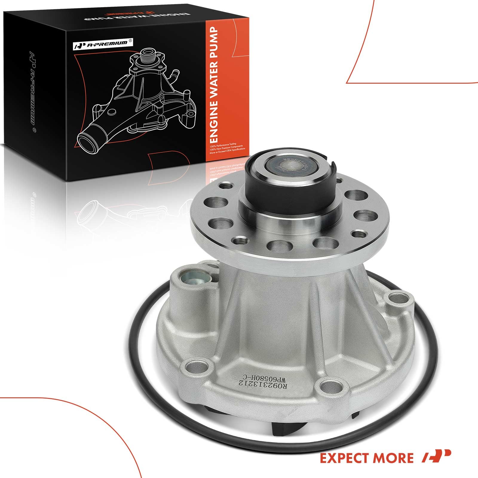 A-Premium Engine Water Pimp W/O-Ring [fits OHV, 8Cyl 6.0L, Diesel] Compatible with Ford [F-Class] F-250 F-350 F-450 F-550 Super Duty 2004-2007, E-350 Club Wagon, E-350 E-450 Super Duty, Excursion