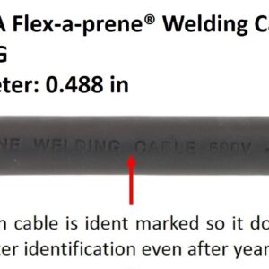 300 Amp Welding Ground Clamp Lead Assembly - Terminal Lug Connector - #1 AWG cable (15 FEET)