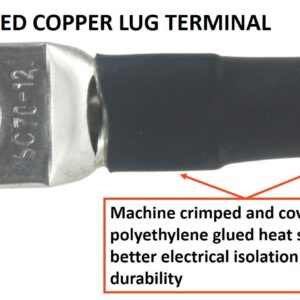 300 Amp Welding Ground Clamp Lead Assembly - Terminal Lug Connector - #1 AWG cable (15 FEET)