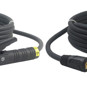 200 Amp Welding Leads Assembly Set - Dinse 35-70 Connector - #2 AWG Cable (25 FEET Each Lead)