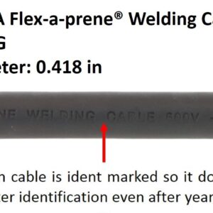 200 Amp Welding Ground Clamp Lead Assembly - Terminal Lug Connector - #2 AWG cable (15 FEET)