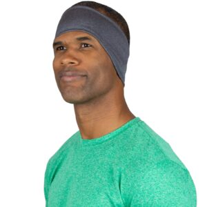 trailheads tempo running headband | ear protection | moisture wicking headband - heather grey one size