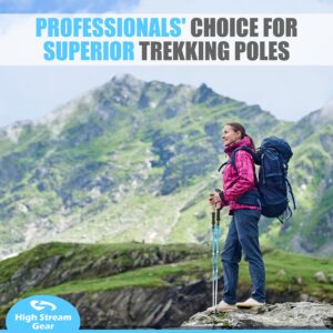 Walking Sticks for Women - 14.5" Foldable Hiking Poles for Backpacking, Exercising and Traveling, Set of 2 Aluminum Nordic Collapsible Trekking Poles (100-120cm, Light Blue)