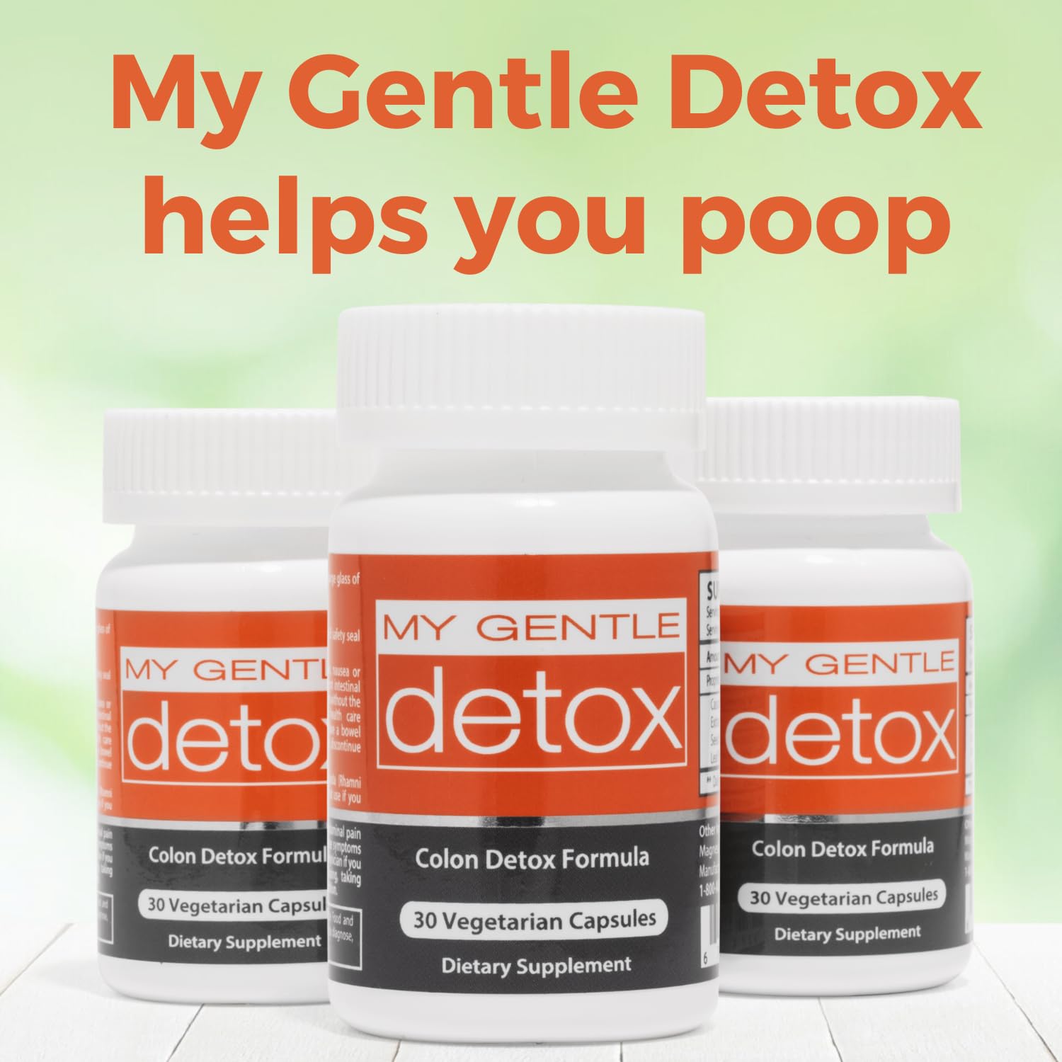 Herbal Nitro My Gentle Detox - Fast, Gentle Constipation Relief in 1 Day - All-Natural Colon Cleanse Detox Pills for Women & Men - Helps Reduce Bloating, Gas, Irregularity - 30 Capsules