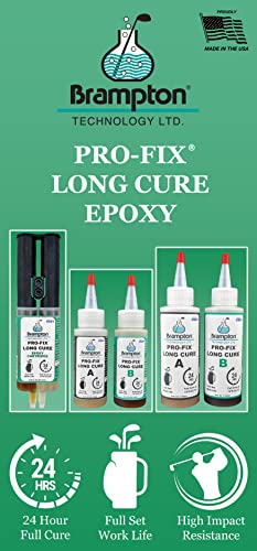 Brampton PRO-FIX Long Cure Golf Epoxy - Full Set Work Life - Extra Strength - Golf Epoxy for All Golf Shafts, Golf Heads, Drivers, Putters, and Irons - Engineered for The Golf Industry (8 oz Kit)