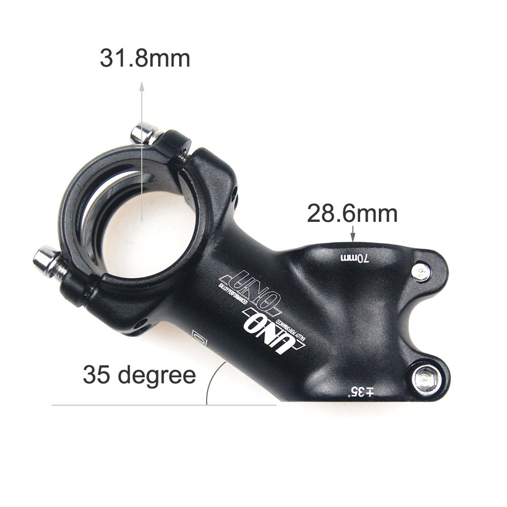 BESNIN MTB stem 35 Degree Bike Stem, 31.8mm 70mm MTB Stem Mountain Bike Handlebar Stem for Bicycle, Road Bike, MTB, BMX, Cycling (31.8 * 70mm)