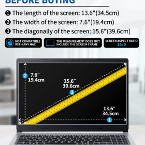 F FORITO 2-Pack 15.6 Inch Anti Blue Light Laptop Screen Protector, Eye Protection Anti Glare Matte Computer Screen Cover for 15.6" Laptop with 16:9 Aspect Ratio, Reduce Eye Strain and Touch Sensitive