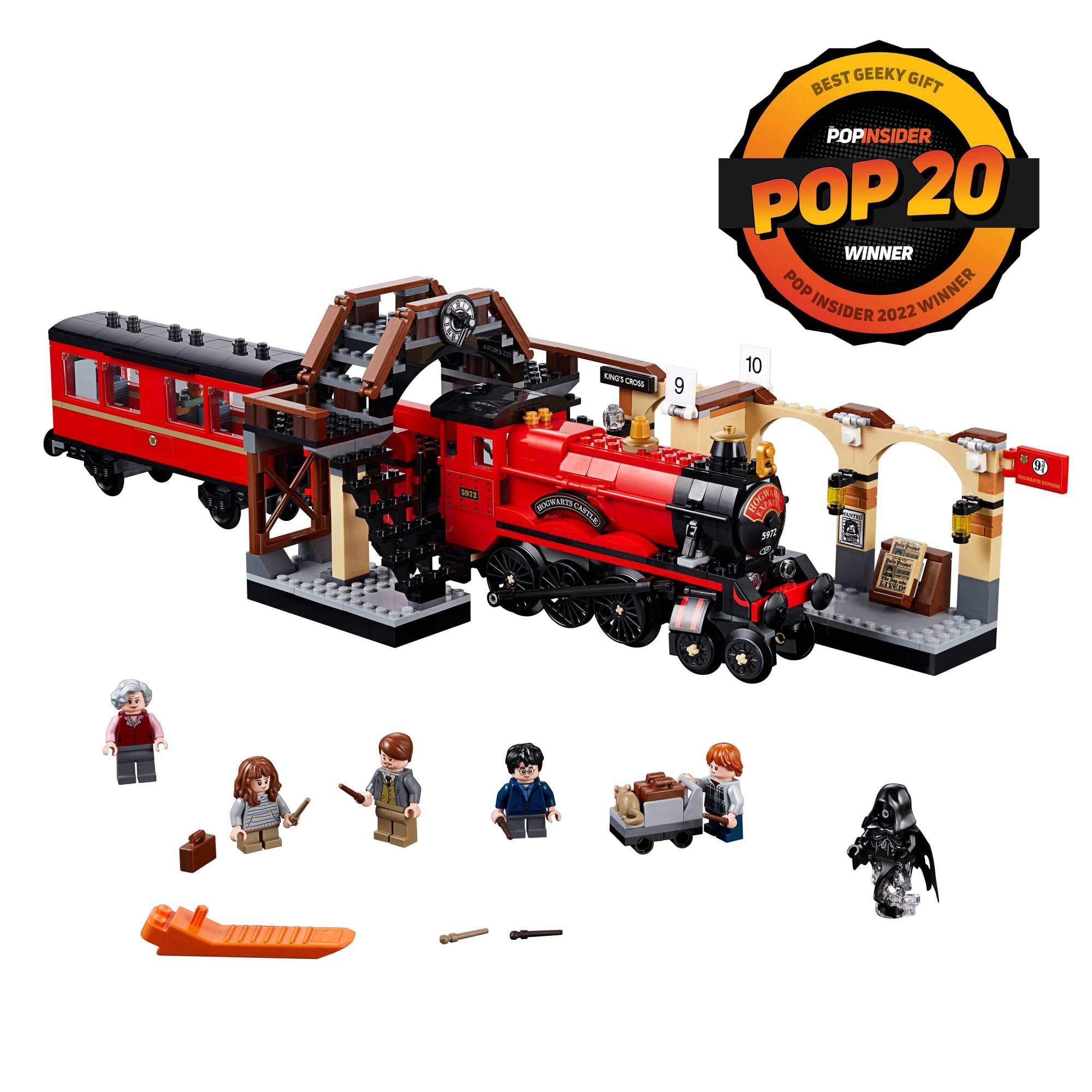 LEGO Harry Potter Hogwarts Express 75955 Toy Train Building Set includes Model Train and Harry Potter Minifigures Hermione Granger and Ron Weasley (801 Pieces)